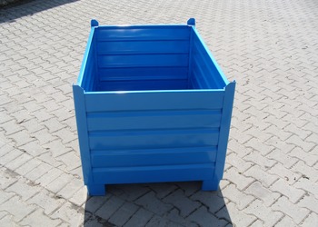 pojemnik blaszany, pojemniki blaszane, skrzyniopaleta, paleta blaszana