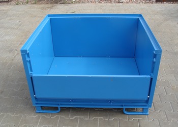 pojemnik blaszany, pojemniki blaszane, skrzyniopaleta, paleta blaszana
